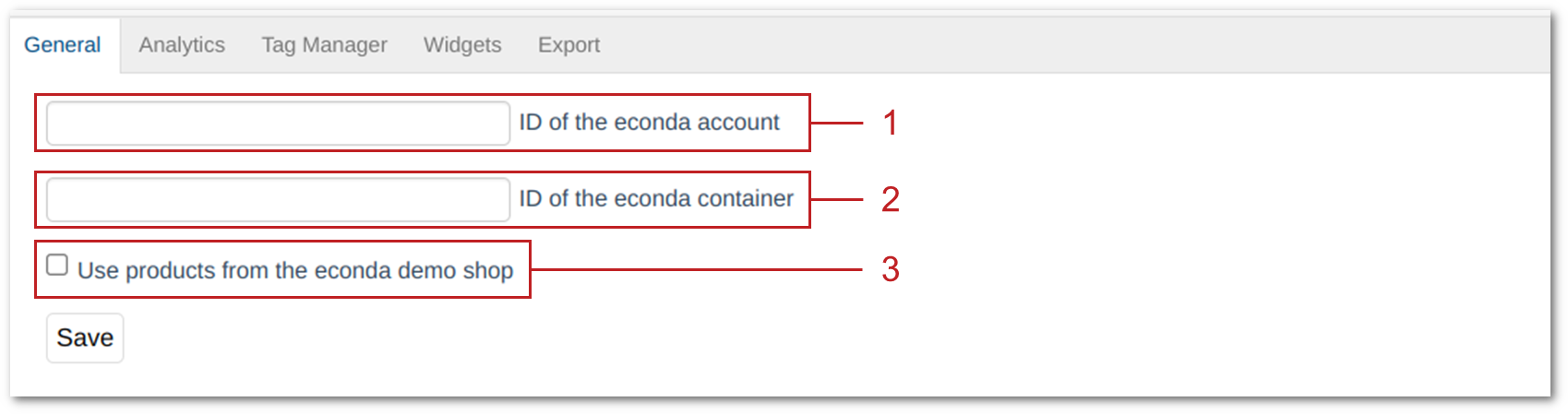 Specifying the econda account ID