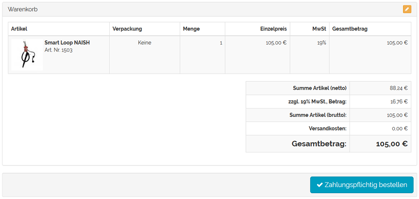 Warenkorb mit Artikel über 80 € Warenwert