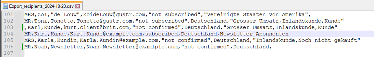 Benutzer als CSV-Datei exportieren