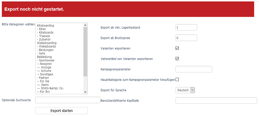Generischer Export und Import