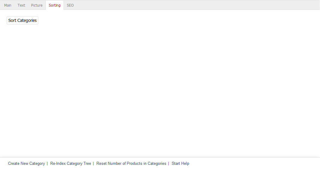 Categories – Sort Order tab