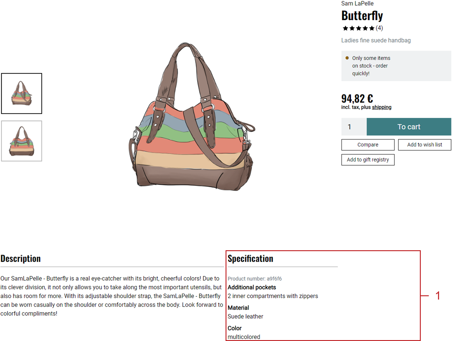 Displaying attributes on the detail page