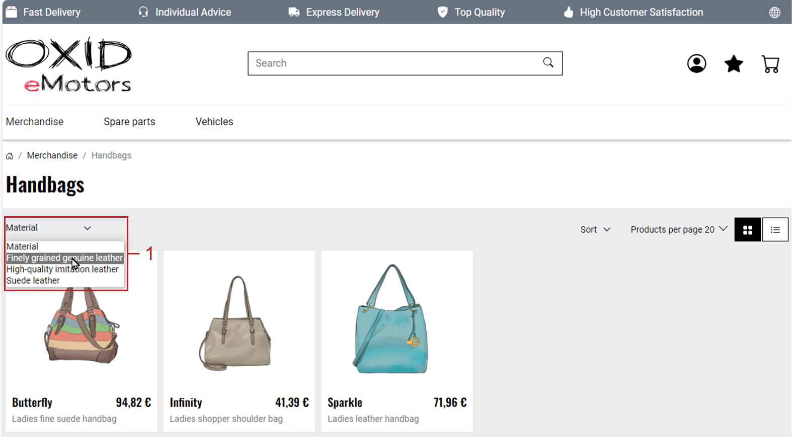 Displaying filters with attribute values
