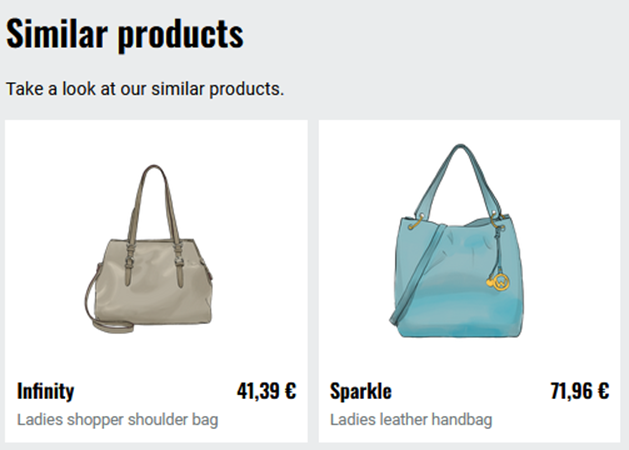 Displaying similar products