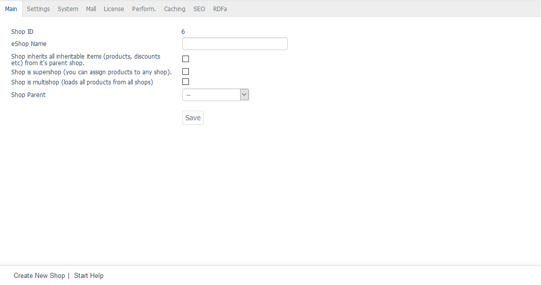 Create New Shop