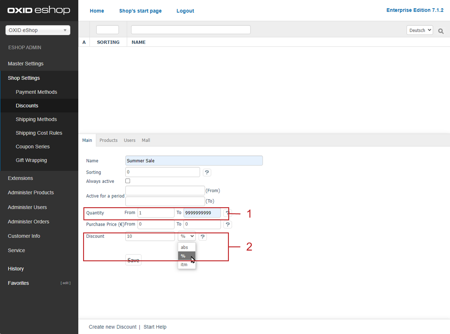 Example: Creating a limited-time discount of 10%