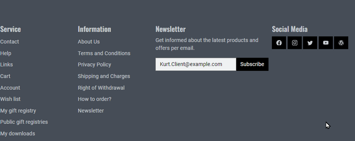 Subscribing to a newsletter