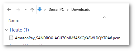 PEM-Datei im Download-Verzeichnis