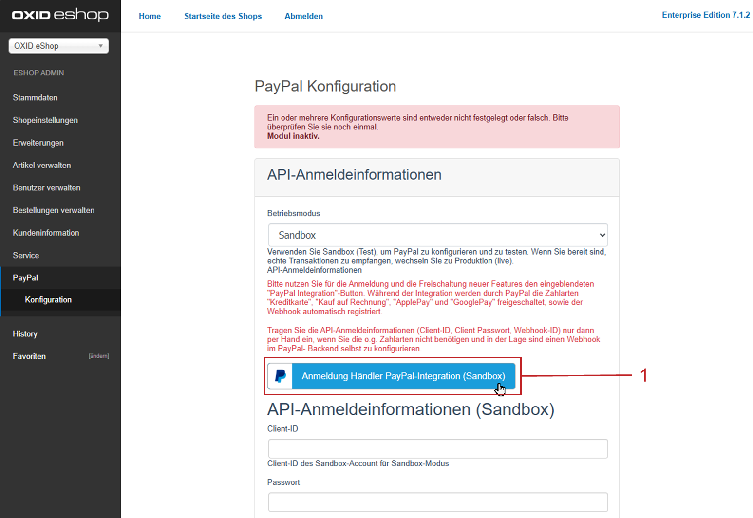 Registrierung des Händlerkontos abschließen