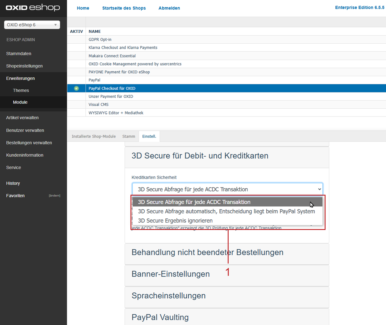 3D Secure-Authentifizierung konfigurieren