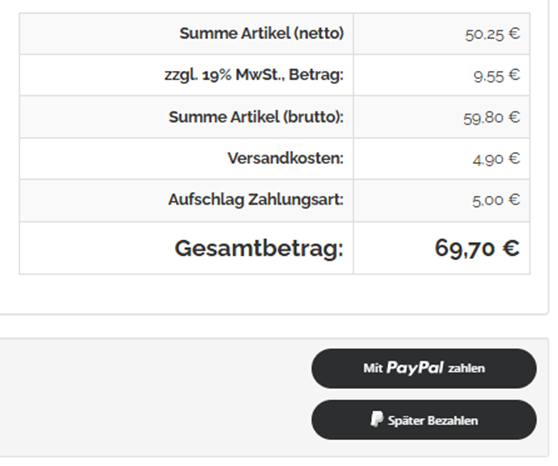 PayPal Checkout-Schaltflächen: Layout prüfen
