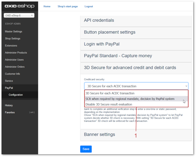 Configuring 3D Secure authentication