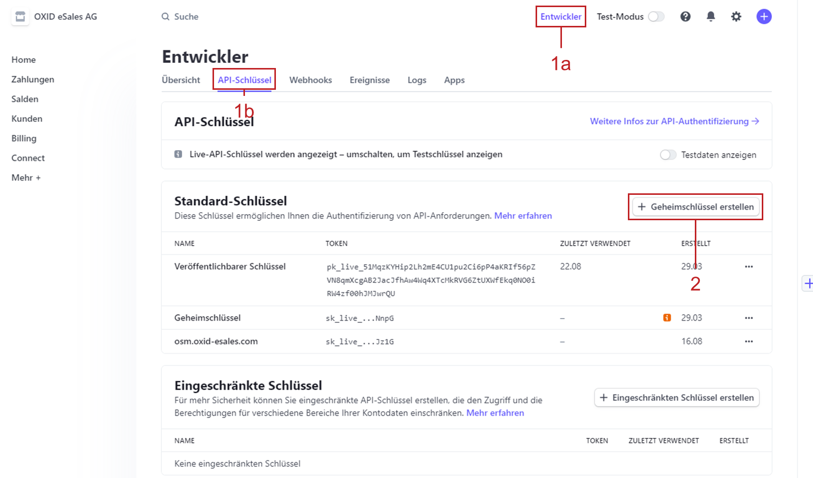 Geheimschlüssel erstellen