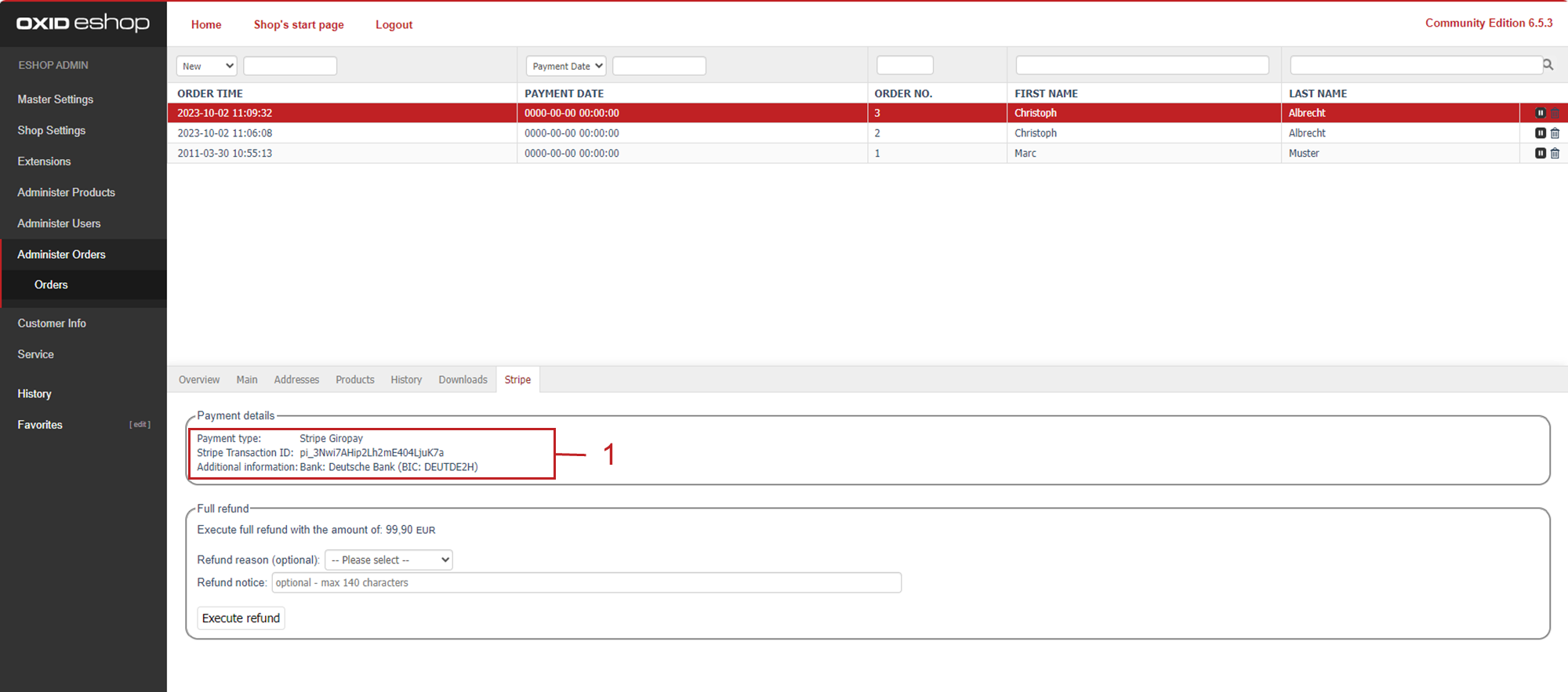 Verifying the test order