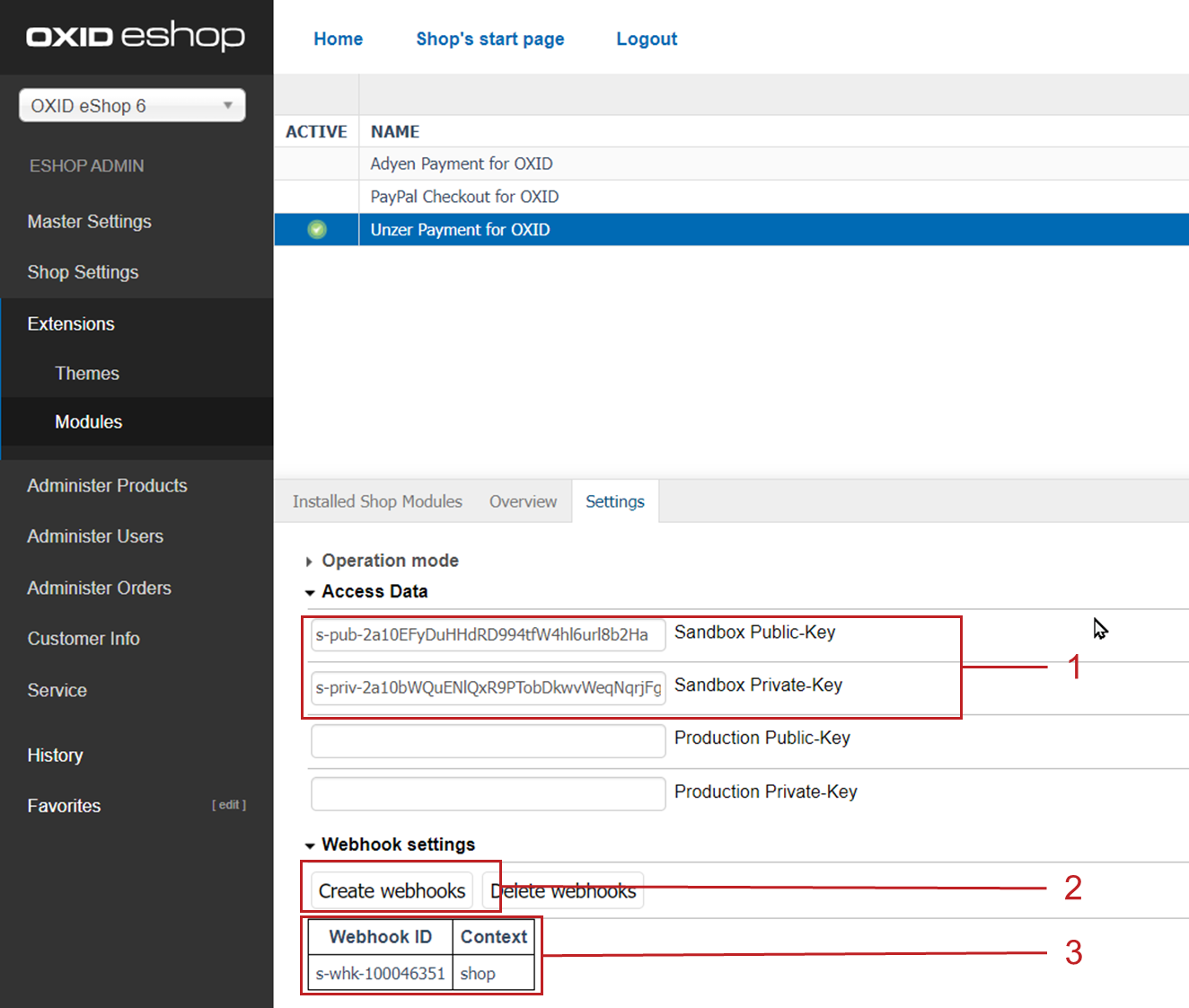 Registering a webhook