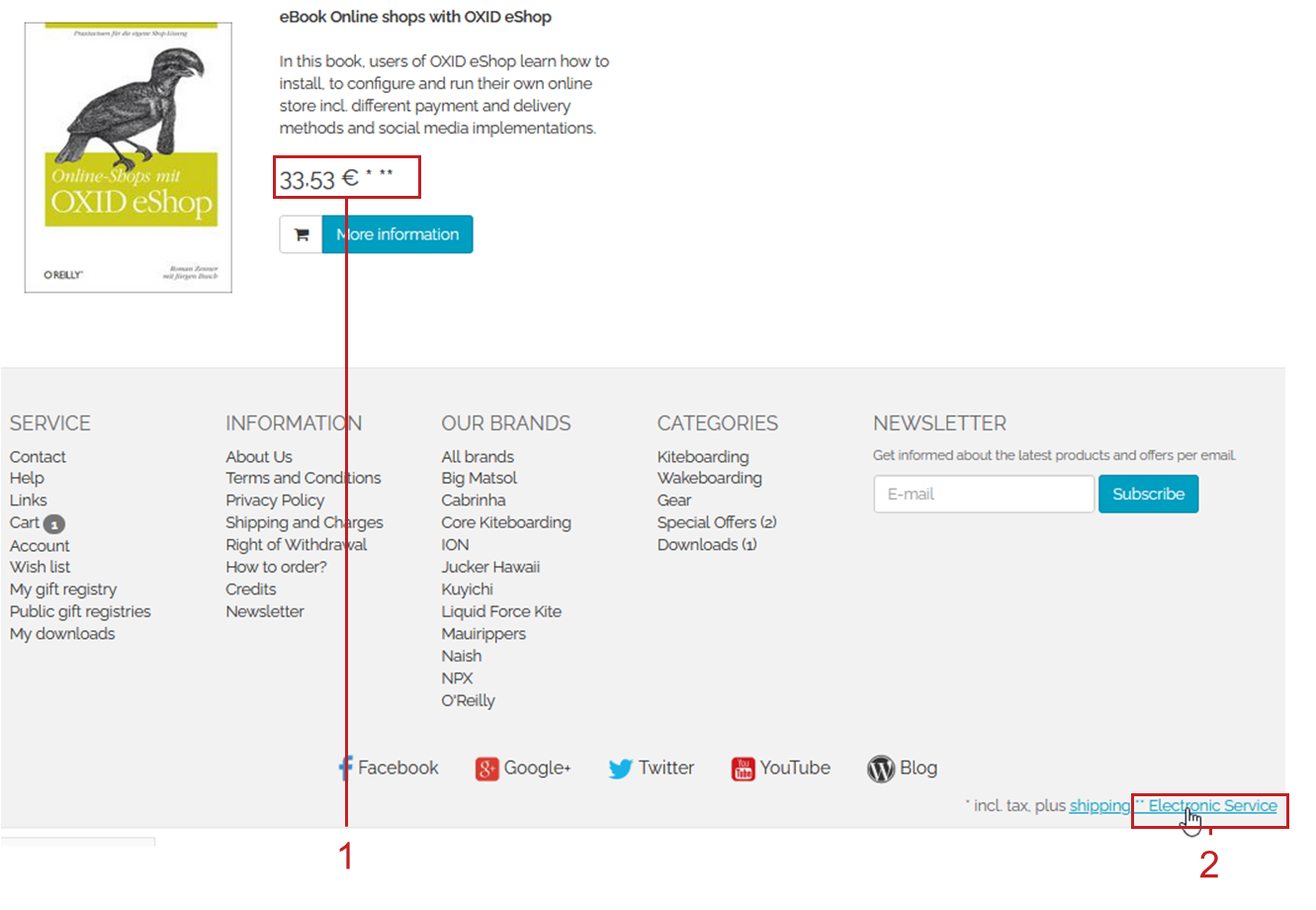 Marking of electronically provided services: Example of an article detail view