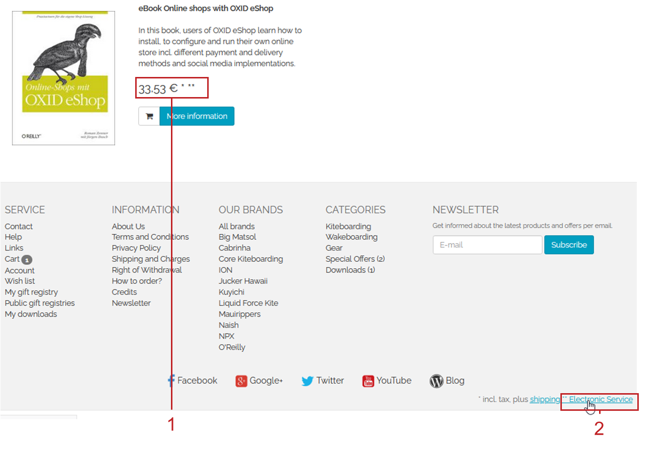 Marking of electronically provided services: Example of an article detail view