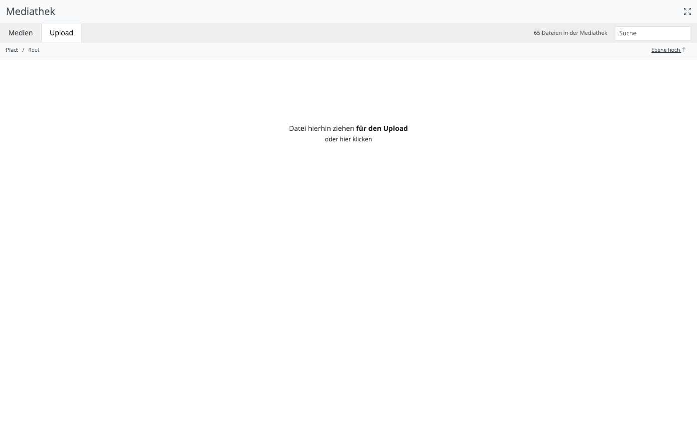 Upload-Ansicht der Mediathek