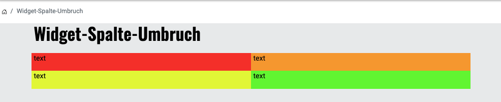 Frontend auf Tablet – 2×2-Anordnung