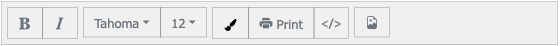 Customised WYSIWYG toolbar produced by the OXID Examples Module